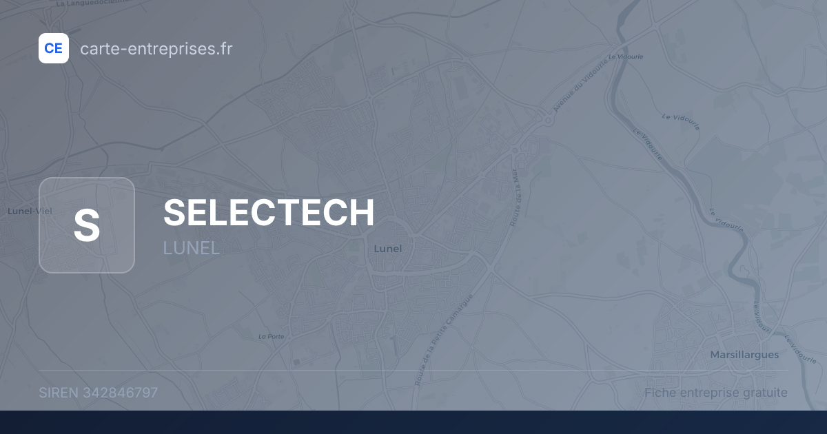 SELECTECH — 342846797 — fiche entreprise