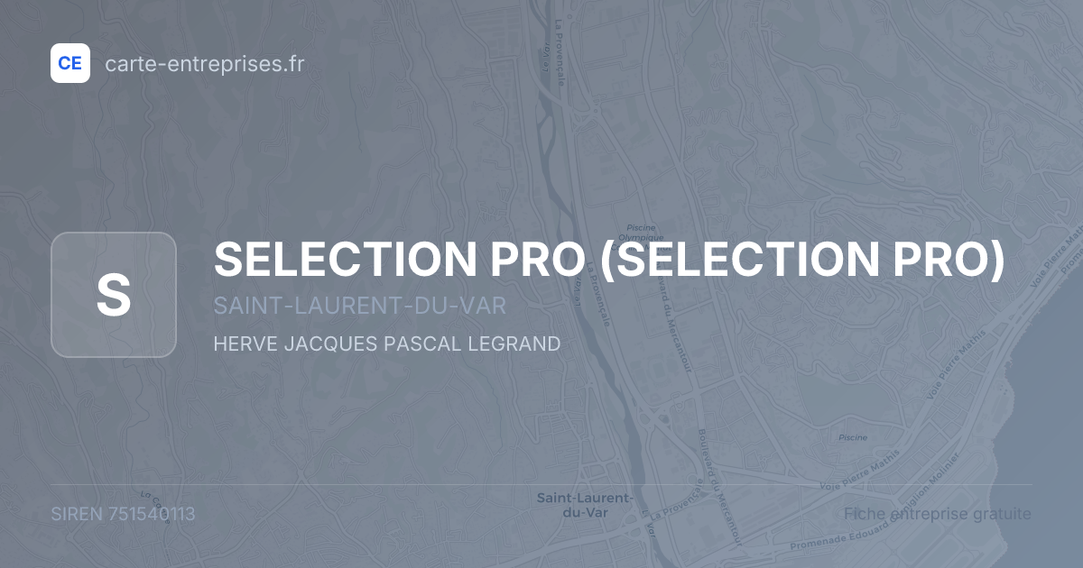 SELECTION PRO — 751540113 — fiche entreprise