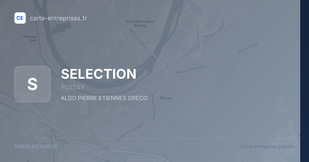 SELECTION — 412149536 — fiche entreprise