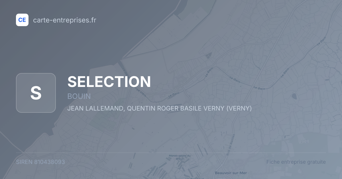 SELECTION — 810438093 — fiche entreprise
