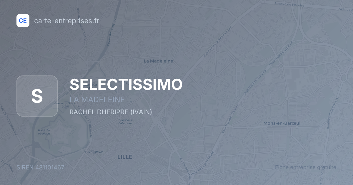 SELECTISSIMO — 481101467 — fiche entreprise