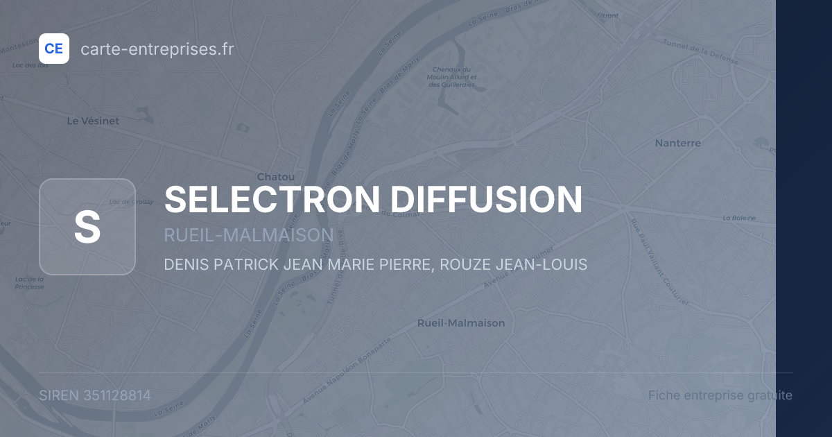 SELECTRON DIFFUSION — 351128814 — fiche entreprise