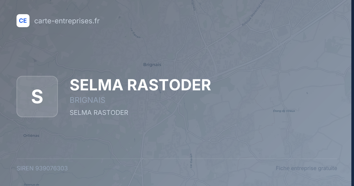 SELMA RASTODER — 939076303 — fiche entreprise