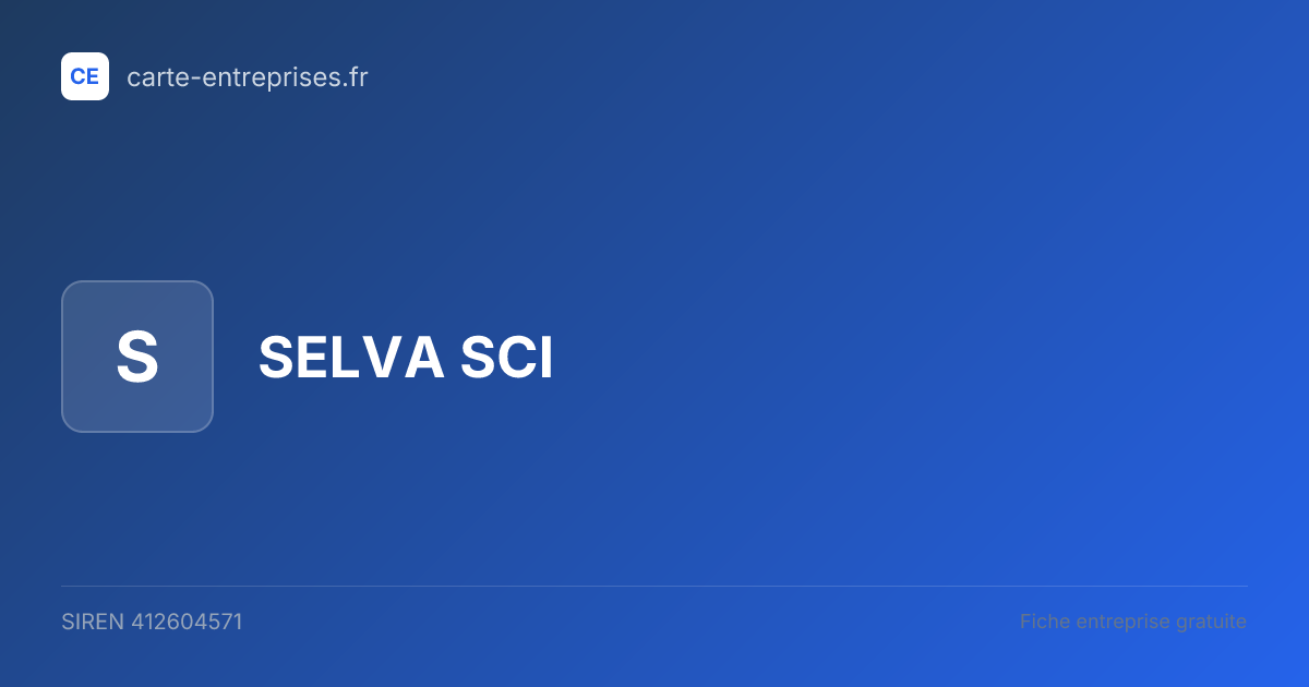 SELVA SCI — 412604571 — fiche entreprise