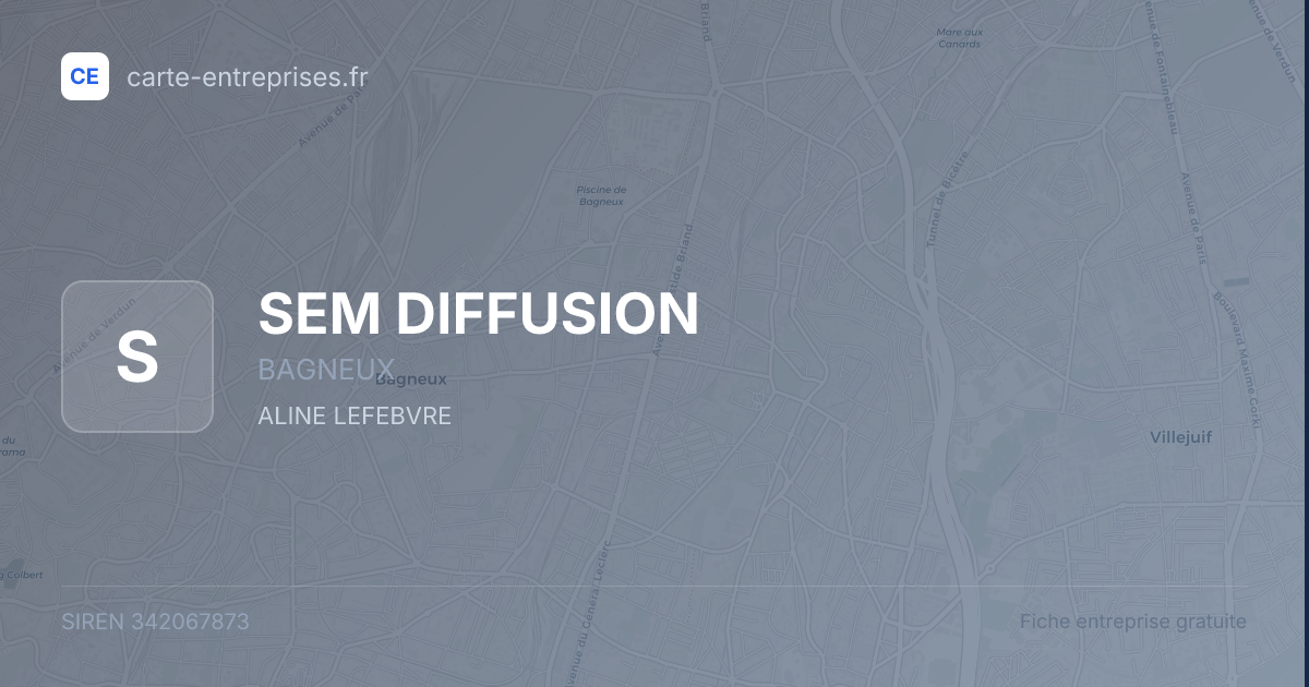 SEM DIFFUSION — 342067873 — fiche entreprise