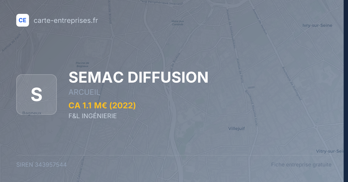SEMAC DIFFUSION — 343957544 — fiche entreprise
