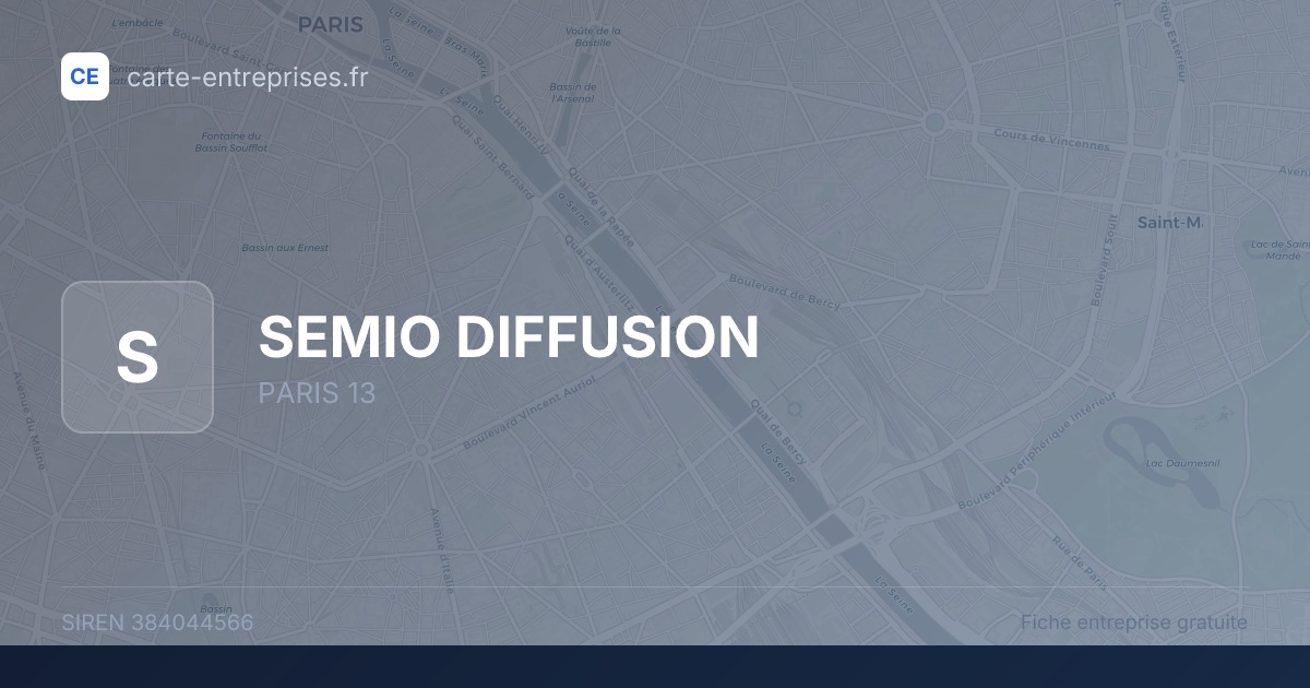 SEMIO DIFFUSION — 384044566 — fiche entreprise