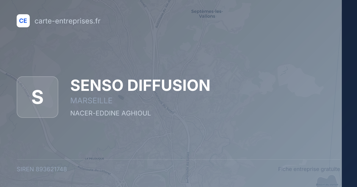 SENSO DIFFUSION — 893621748 — fiche entreprise