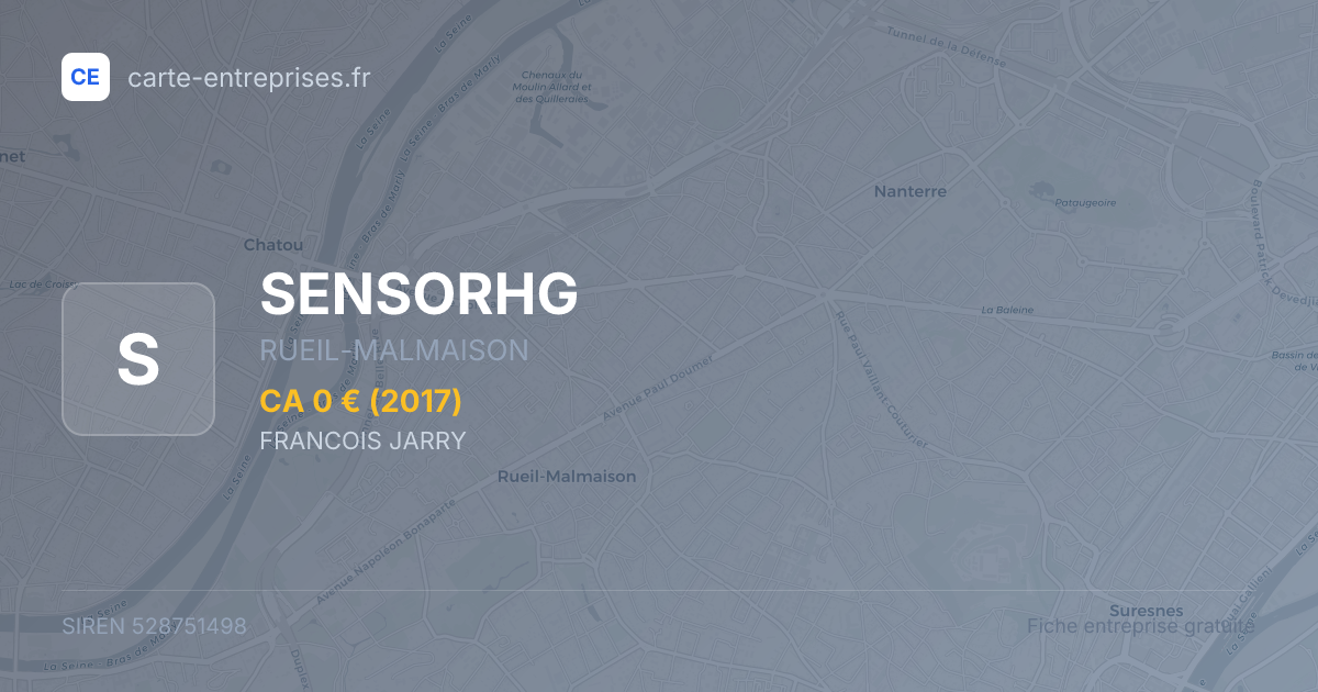 SENSORHG — 528751498 — fiche entreprise