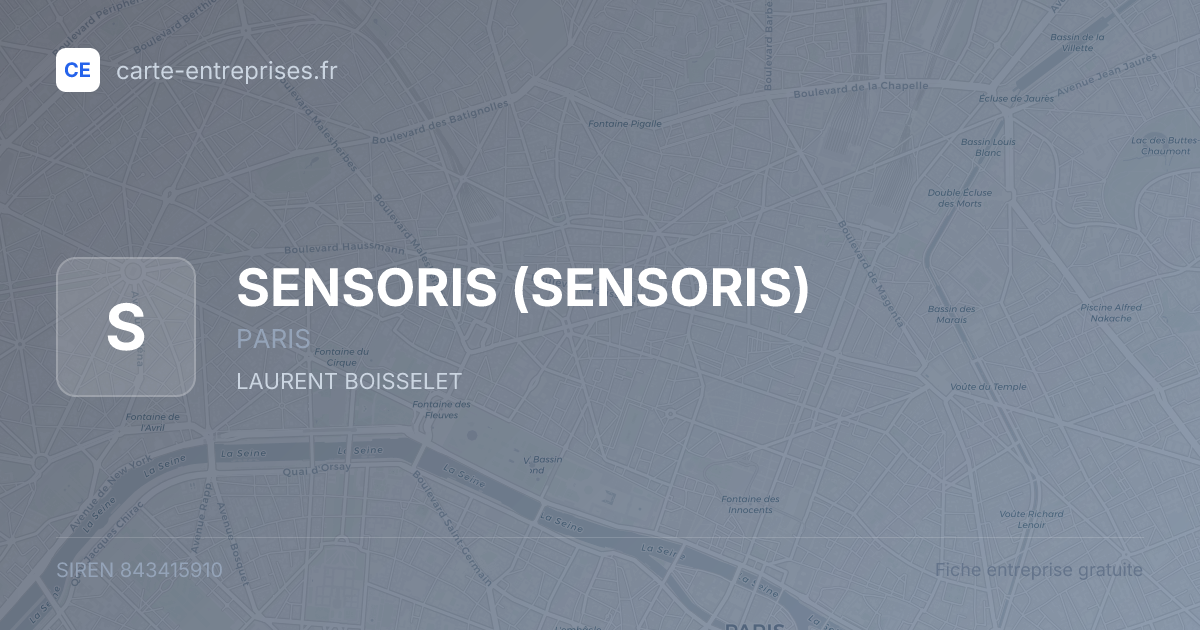 SENSORIS — 843415910 — fiche entreprise