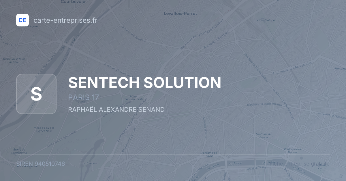 SENTECH SOLUTION — 940510746 — fiche entreprise