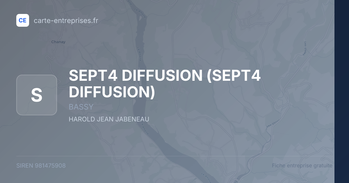 SEPT4 DIFFUSION — 981475908 — fiche entreprise