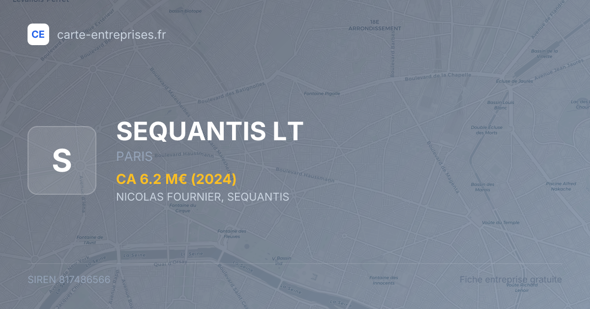 SEQUANTIS LT — 817486566 — fiche entreprise