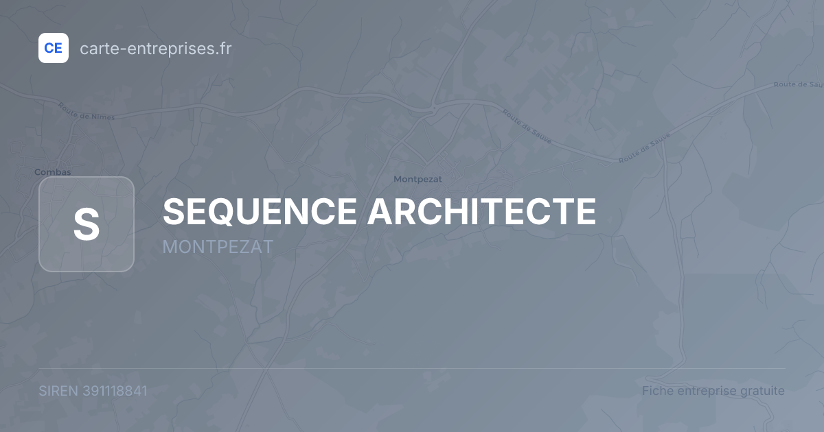 SEQUENCE ARCHITECTE — 391118841 — fiche entreprise