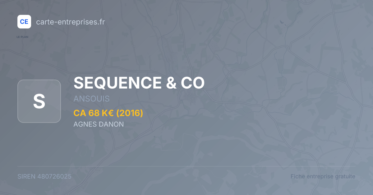 SEQUENCE & CO — 480726025 — fiche entreprise