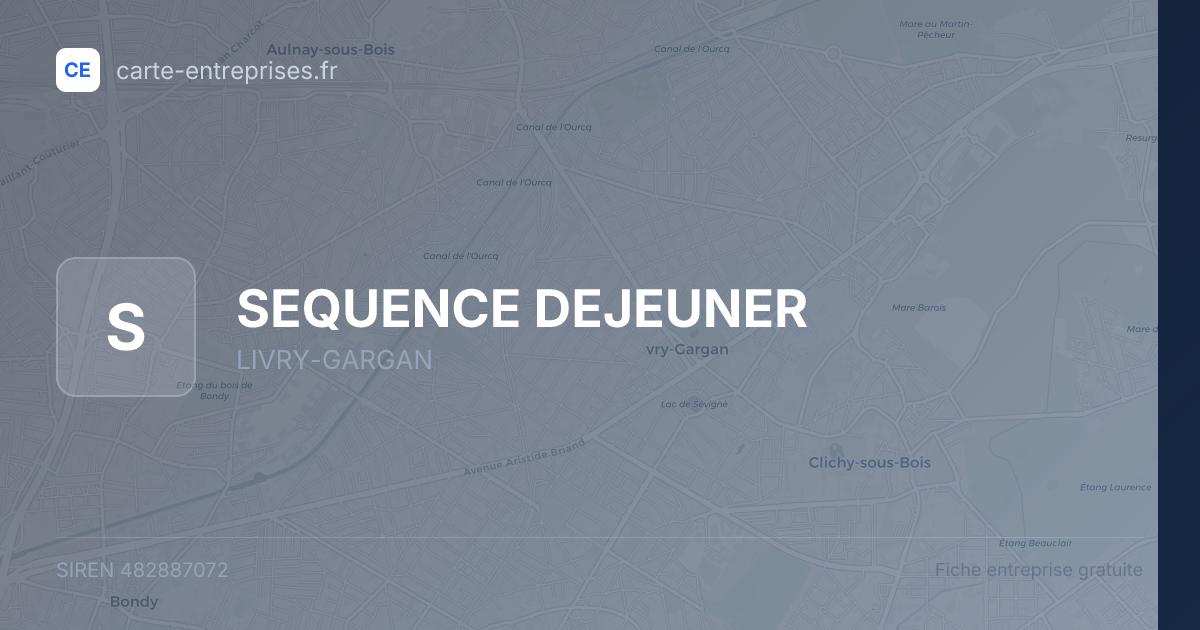 SEQUENCE DEJEUNER — 482887072 — fiche entreprise