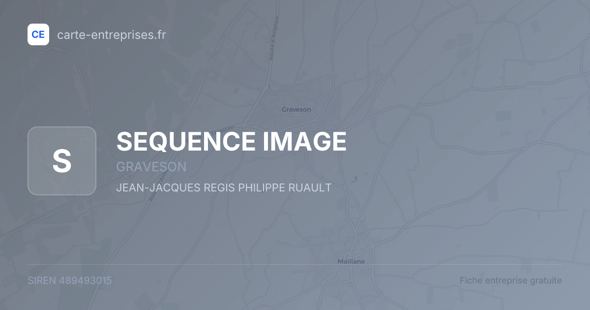 SEQUENCE IMAGE — 489493015 — fiche entreprise