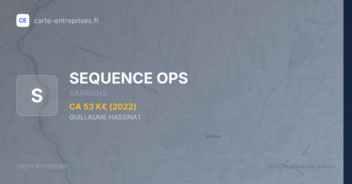 SEQUENCE OPS — 907789069 — fiche entreprise