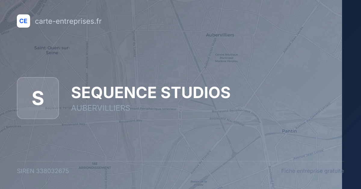 SEQUENCE STUDIOS — 338032675 — fiche entreprise