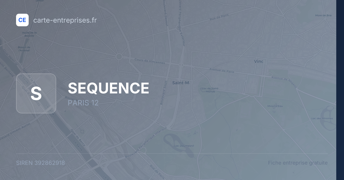 SEQUENCE — 392862918 — fiche entreprise