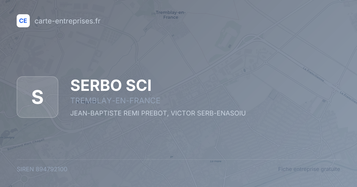 SERBO SCI — 894792100 — fiche entreprise