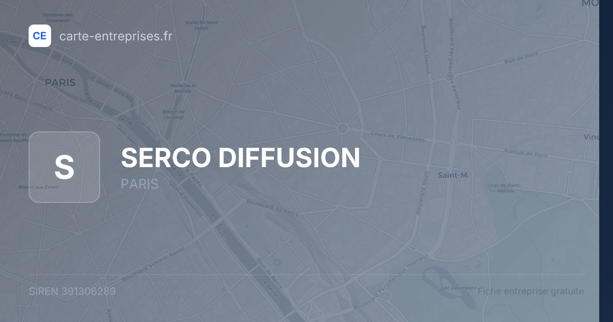 SERCO DIFFUSION — 391306289 — fiche entreprise