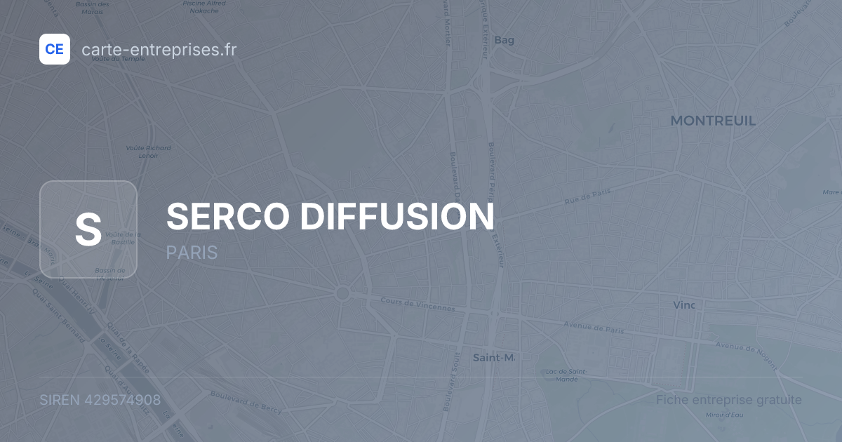 SERCO DIFFUSION — 429574908 — fiche entreprise