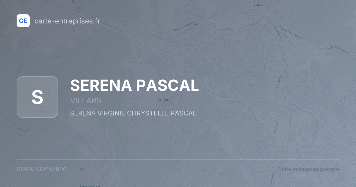 SERENA PASCAL — 512657800 — fiche entreprise