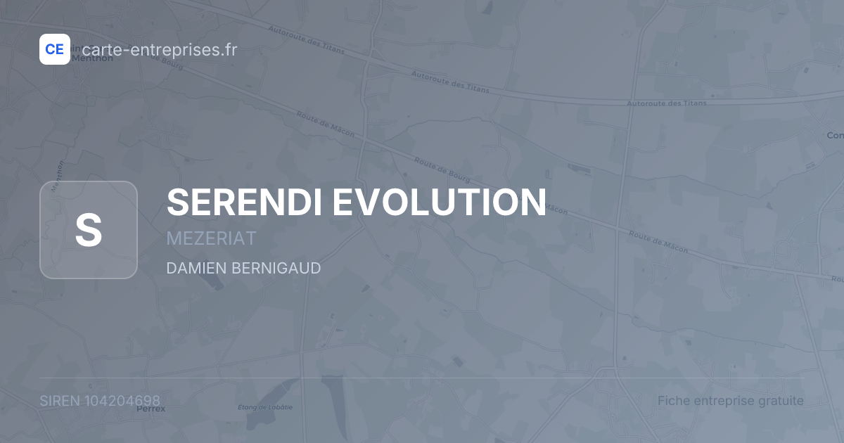SERENDI EVOLUTION — 104204698 — fiche entreprise