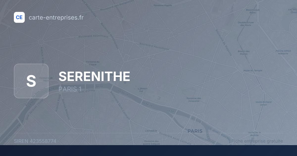 SERENITHE — 423558774 — fiche entreprise