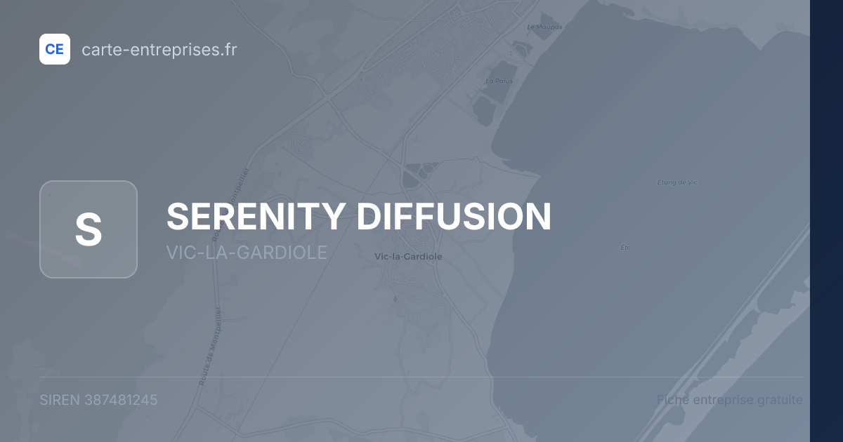 SERENITY DIFFUSION — 387481245 — fiche entreprise