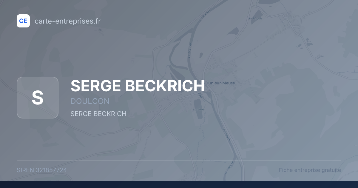 SERGE BECKRICH — 321857724 — fiche entreprise