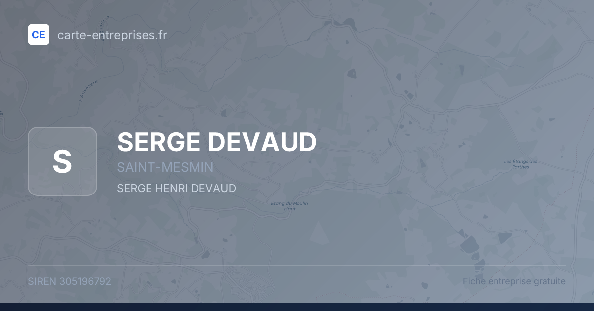 SERGE DEVAUD — 305196792 — fiche entreprise