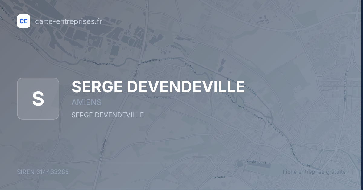 SERGE DEVENDEVILLE — 314433285 — fiche entreprise