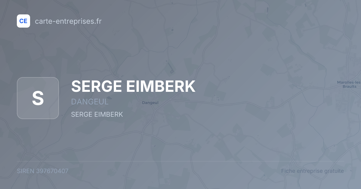 SERGE EIMBERK — 397670407 — fiche entreprise