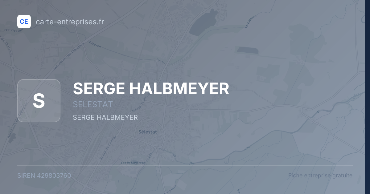 SERGE HALBMEYER — 429803760 — fiche entreprise