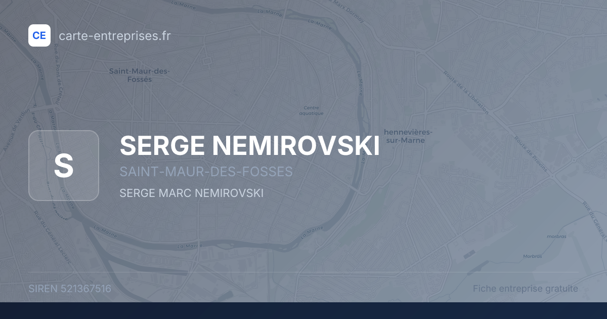 SERGE NEMIROVSKI — 521367516 — fiche entreprise