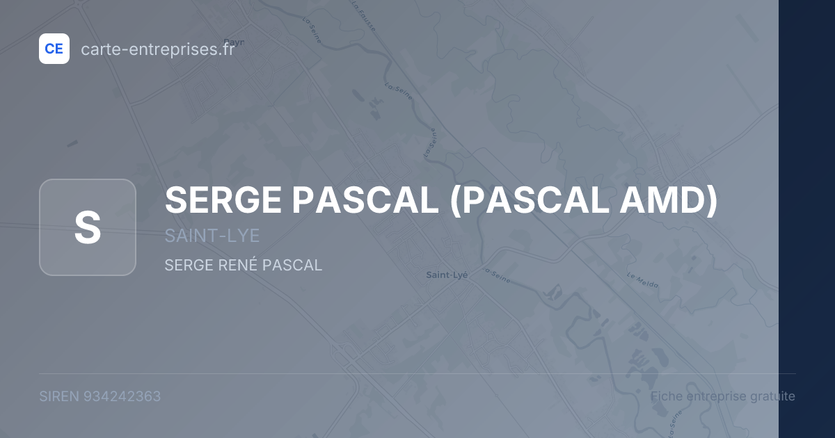 SERGE PASCAL (PASCAL AMD) — 934242363 — fiche entreprise