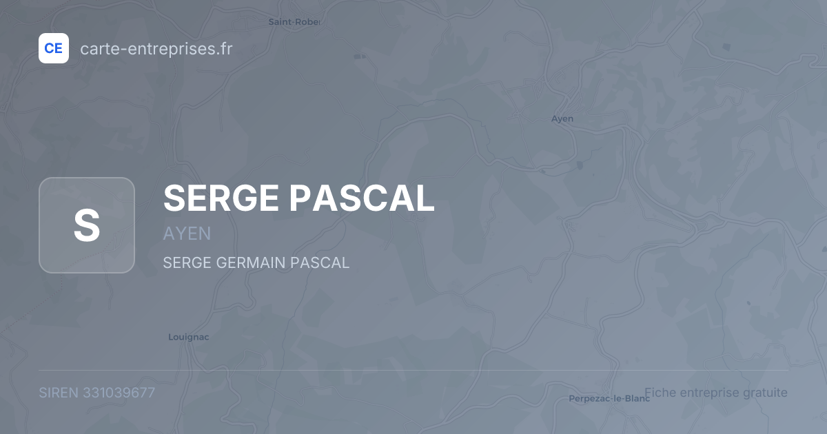 SERGE PASCAL — 331039677 — fiche entreprise