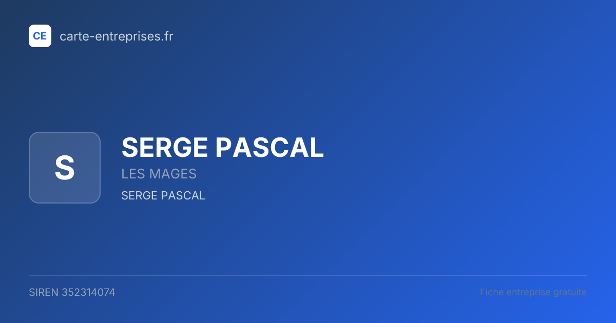 SERGE PASCAL — 352314074 — fiche entreprise