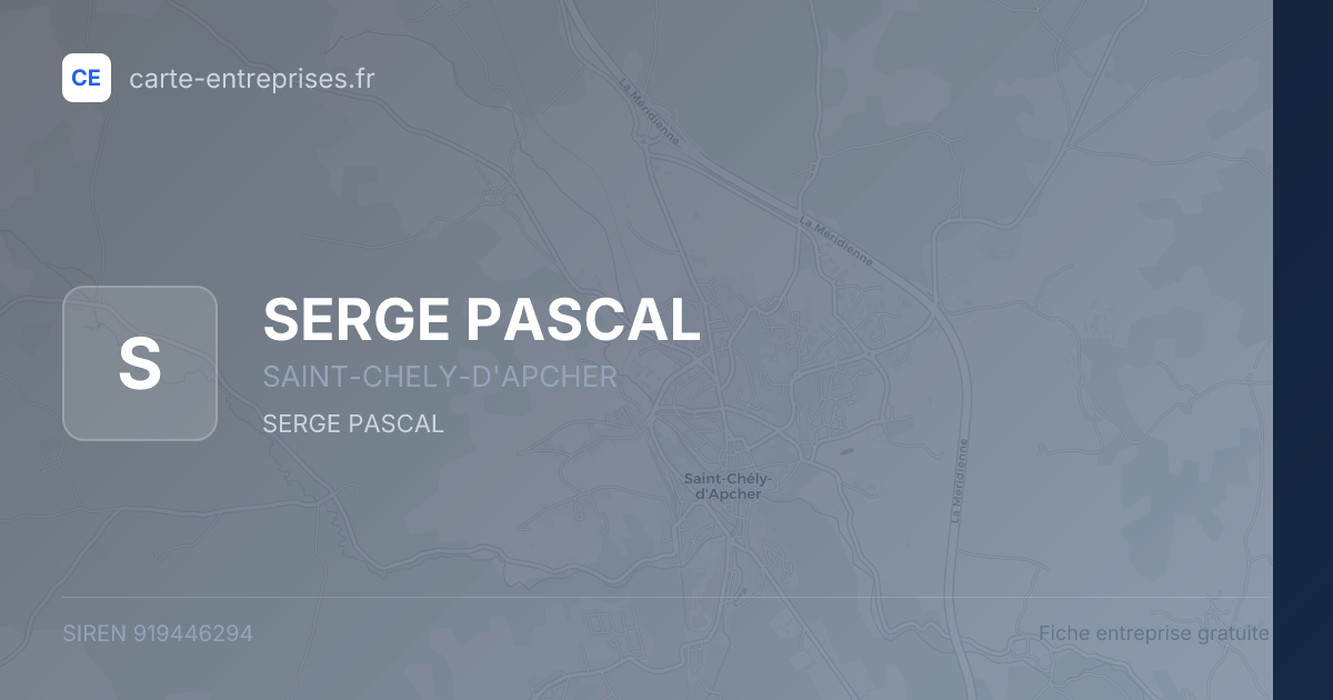 SERGE PASCAL — 919446294 — fiche entreprise