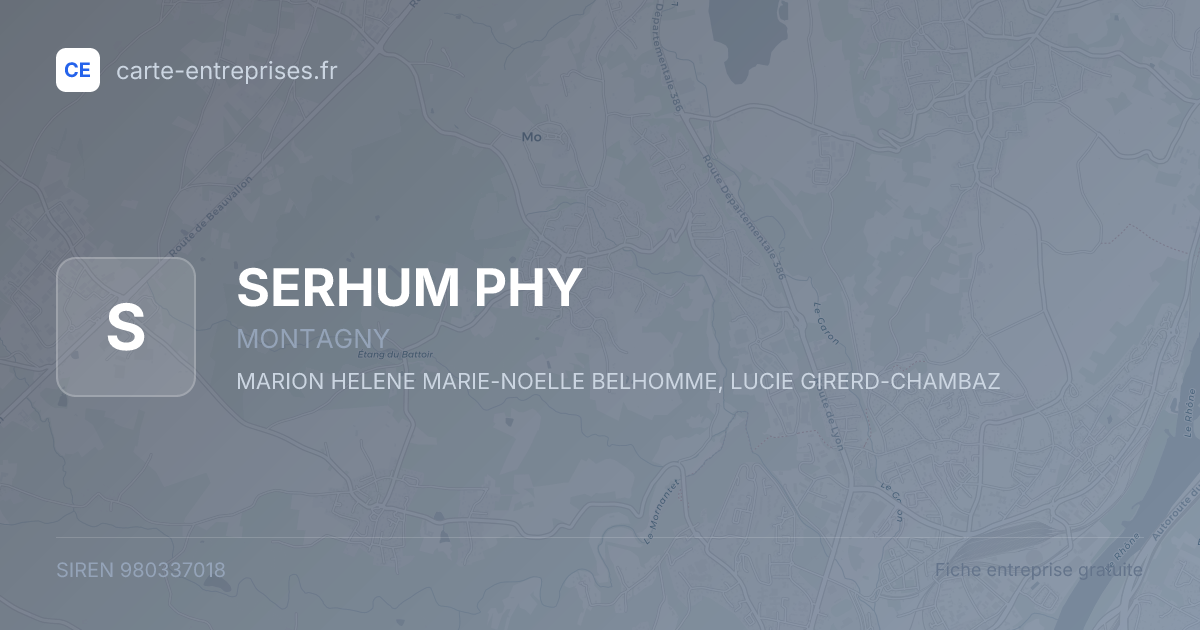 SERHUM PHY — 980337018 — fiche entreprise