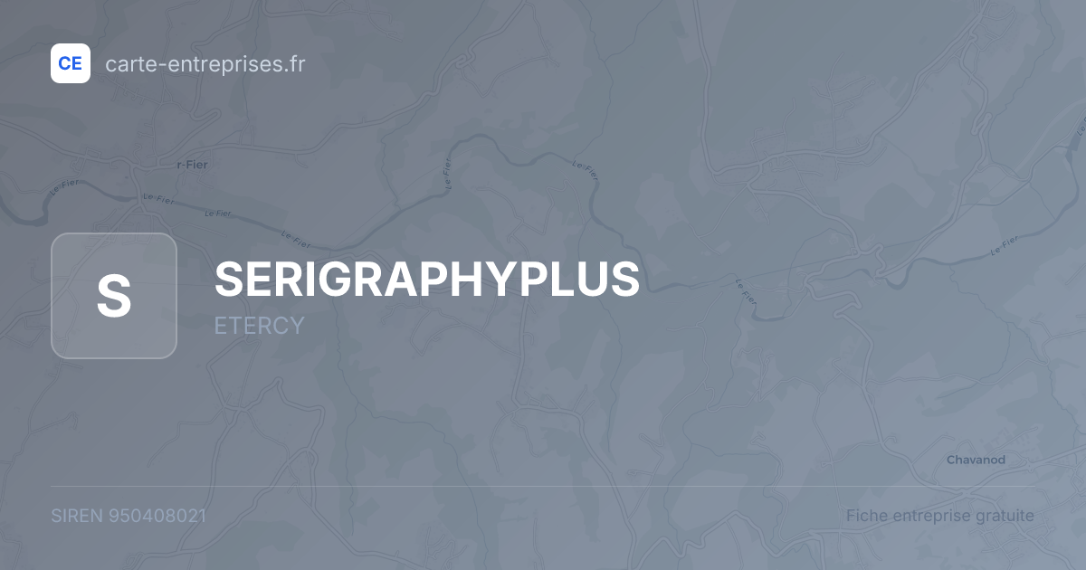 SERIGRAPHYPLUS — 950408021 — fiche entreprise
