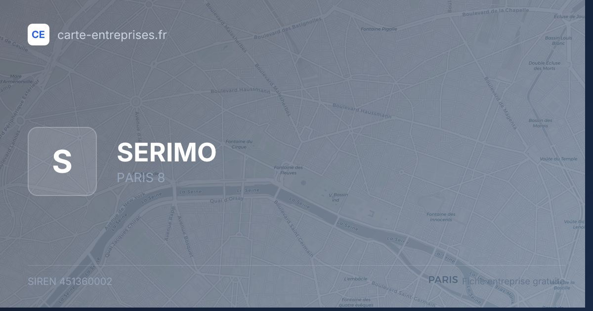 SERIMO — 451360002 — fiche entreprise