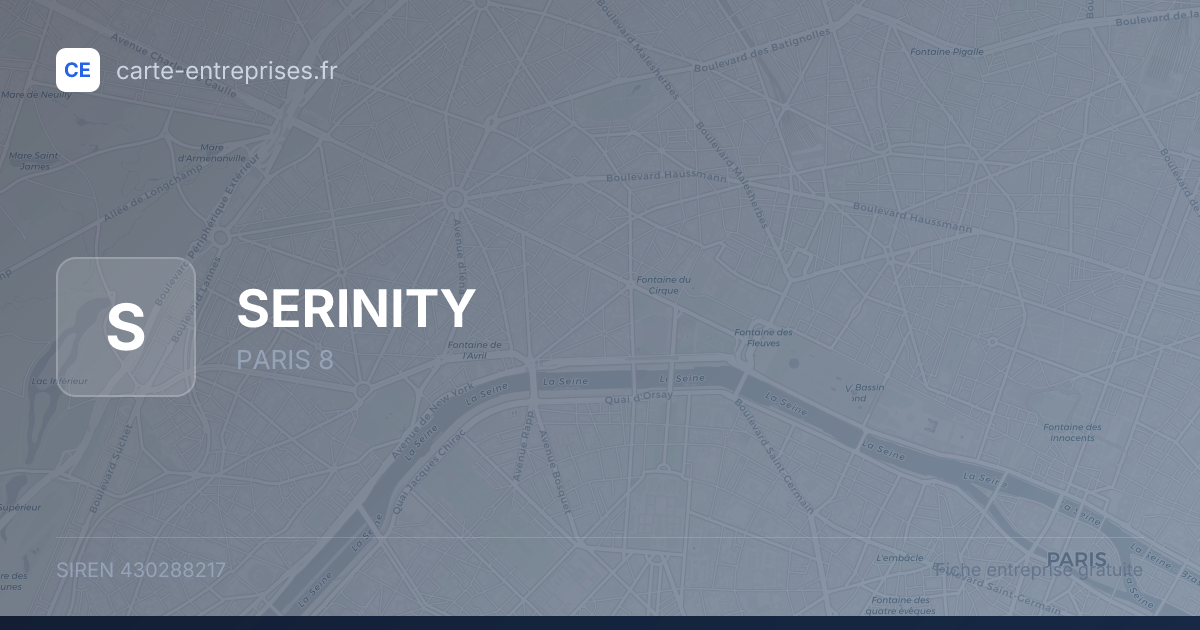 SERINITY — 430288217 — fiche entreprise