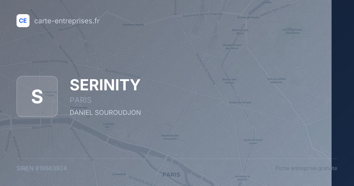 SERINITY — 818663924 — fiche entreprise