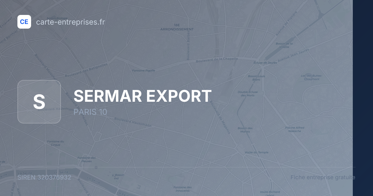 SERMAR EXPORT — 320376932 — fiche entreprise