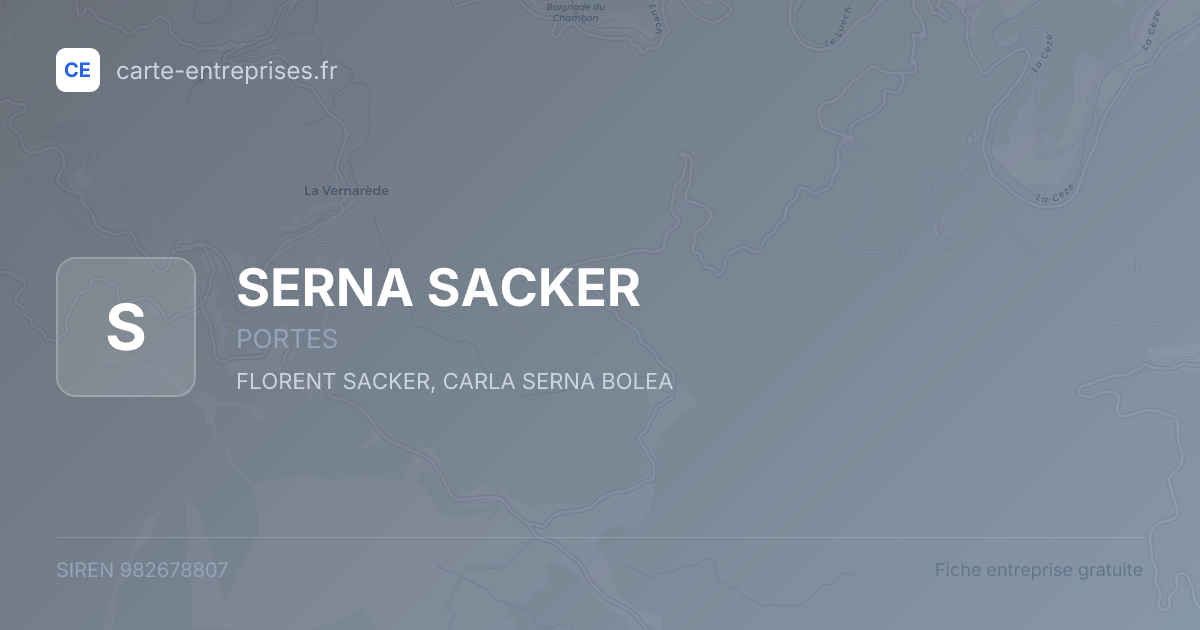 SERNA SACKER — 982678807 — fiche entreprise