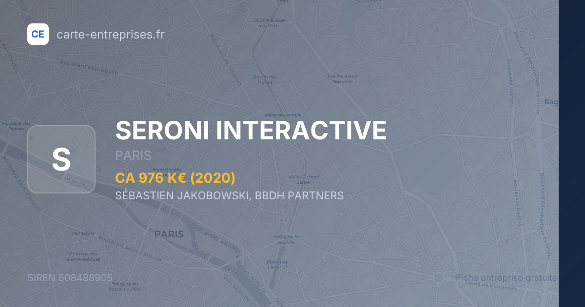 SERONI INTERACTIVE — 508488905 — fiche entreprise