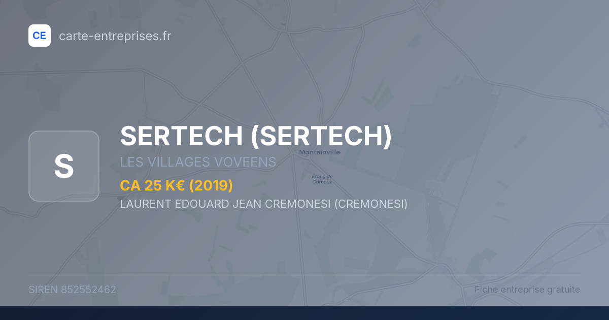 SERTECH — 852552462 — fiche entreprise